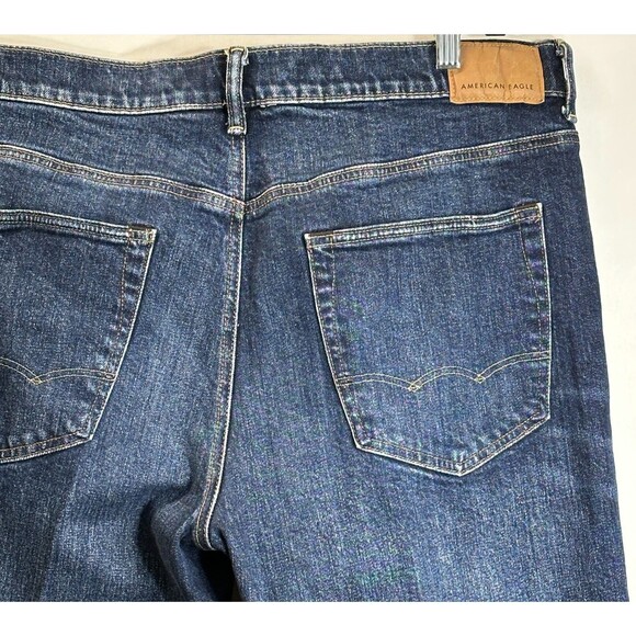 American Eagle Jeans Mens 34X30 (37x29 Actual) Blue Denim Flex Relaxed Straight - Picture 10 of 16